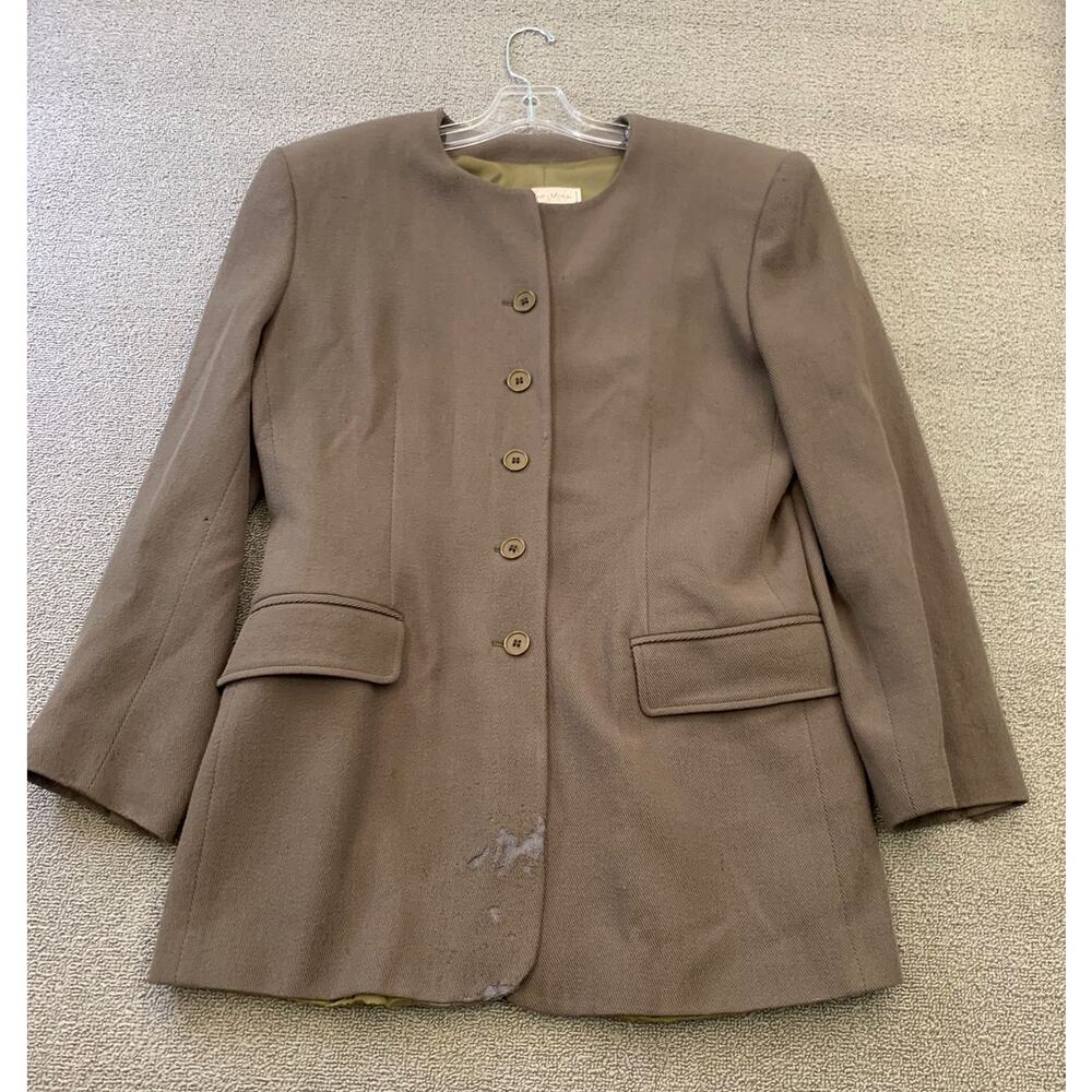 GianMarco‎ Venturi Women's 46 Brown Button Front Long Jacket